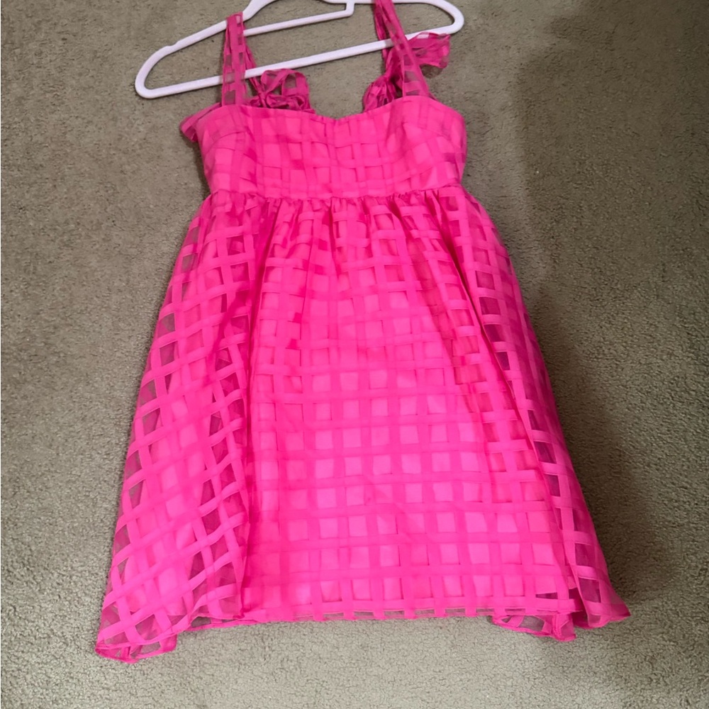 Amanda Uprichard Pink Spaghetti Strap Sundress
